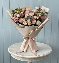 Букет цветов из:  Розы и Лизиантусы #REPLACE_PRED# Коломыцево