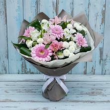 Букет цветов из:  Герберы, Альстромерии и Хризантемы #REPLACE_PRED# Коломыцево