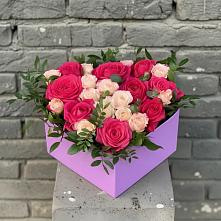 Цветочная композиция из Розы в коробке #REPLACE_PRED# Коломыцево