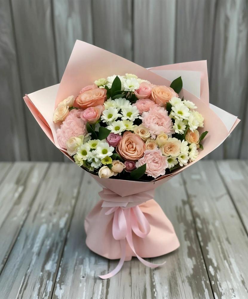 Букет цветов из: Гвоздики, Розы и Хризантемы в Коломыцево