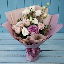 Букет цветов из:  Розы и Лизиантусы #REPLACE_PRED# Коломыцево