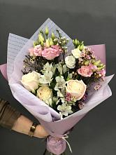 Букет цветов из:  Альстромерии, Розы и Лизиантусы #REPLACE_PRED# Коломыцево