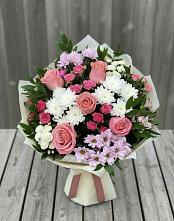 Букет цветов из:  Альстромерии, Гвоздики, Розы и Хризантемы #REPLACE_PRED# Коломыцево