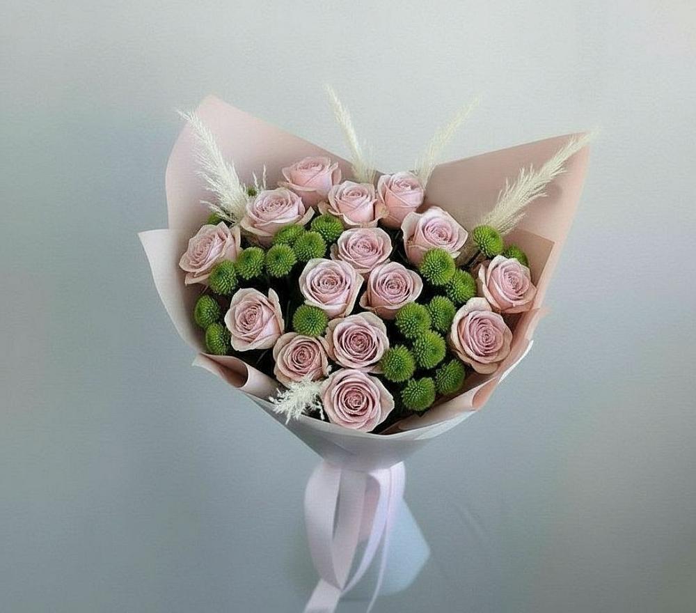 Букет цветов из: Розы и Хризантемы в Коломыцево