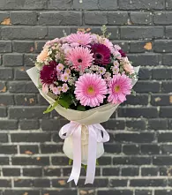 Букет цветов из:  Герберы и Хризантемы #REPLACE_PRED# Коломыцево